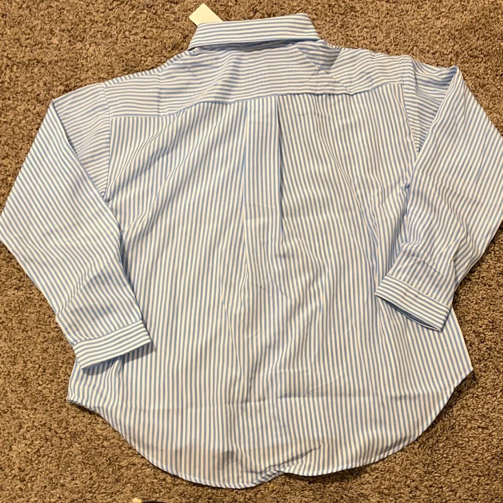 Striped Blue and White Blouse